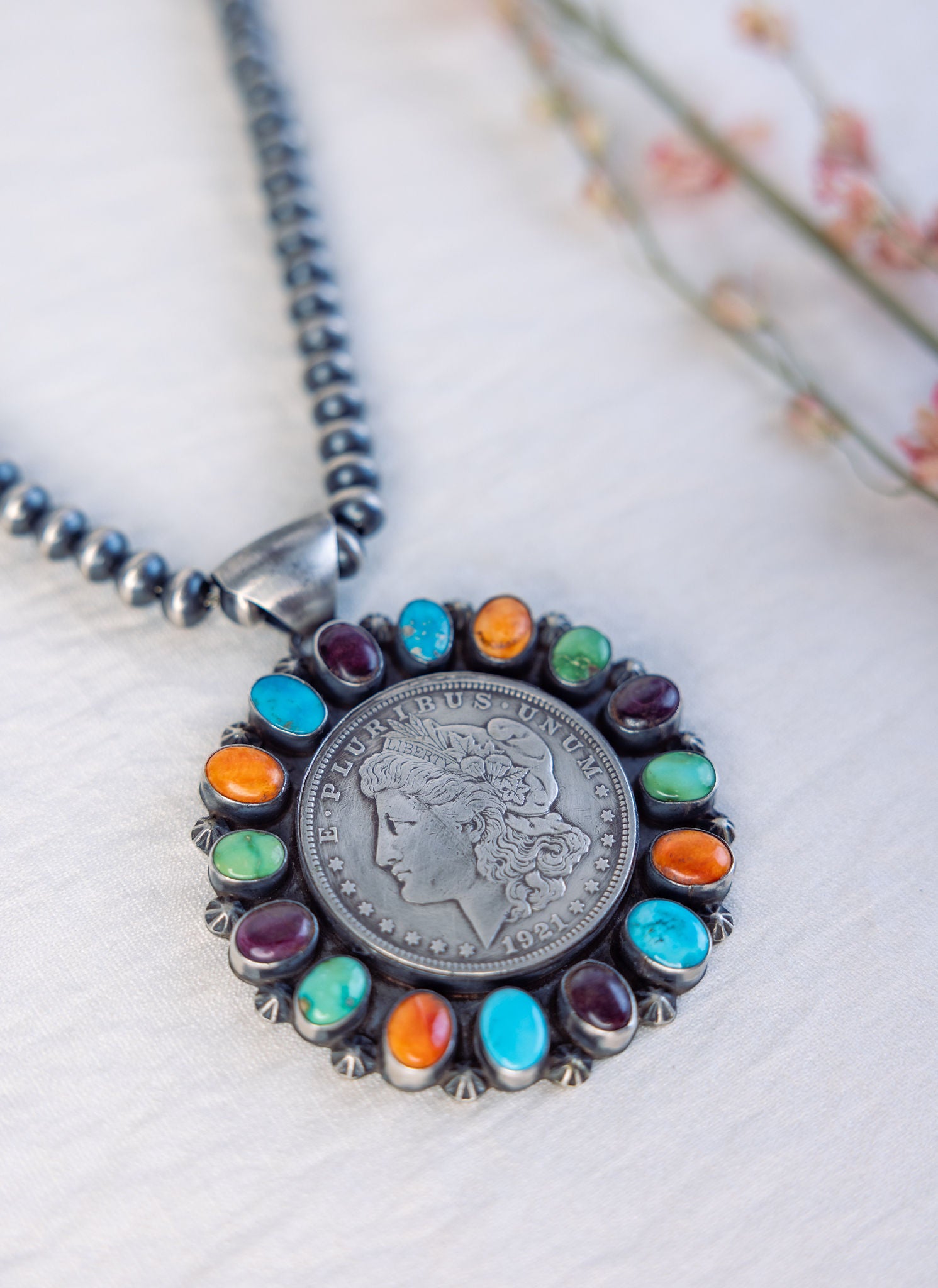 Colorful Coin Pendant