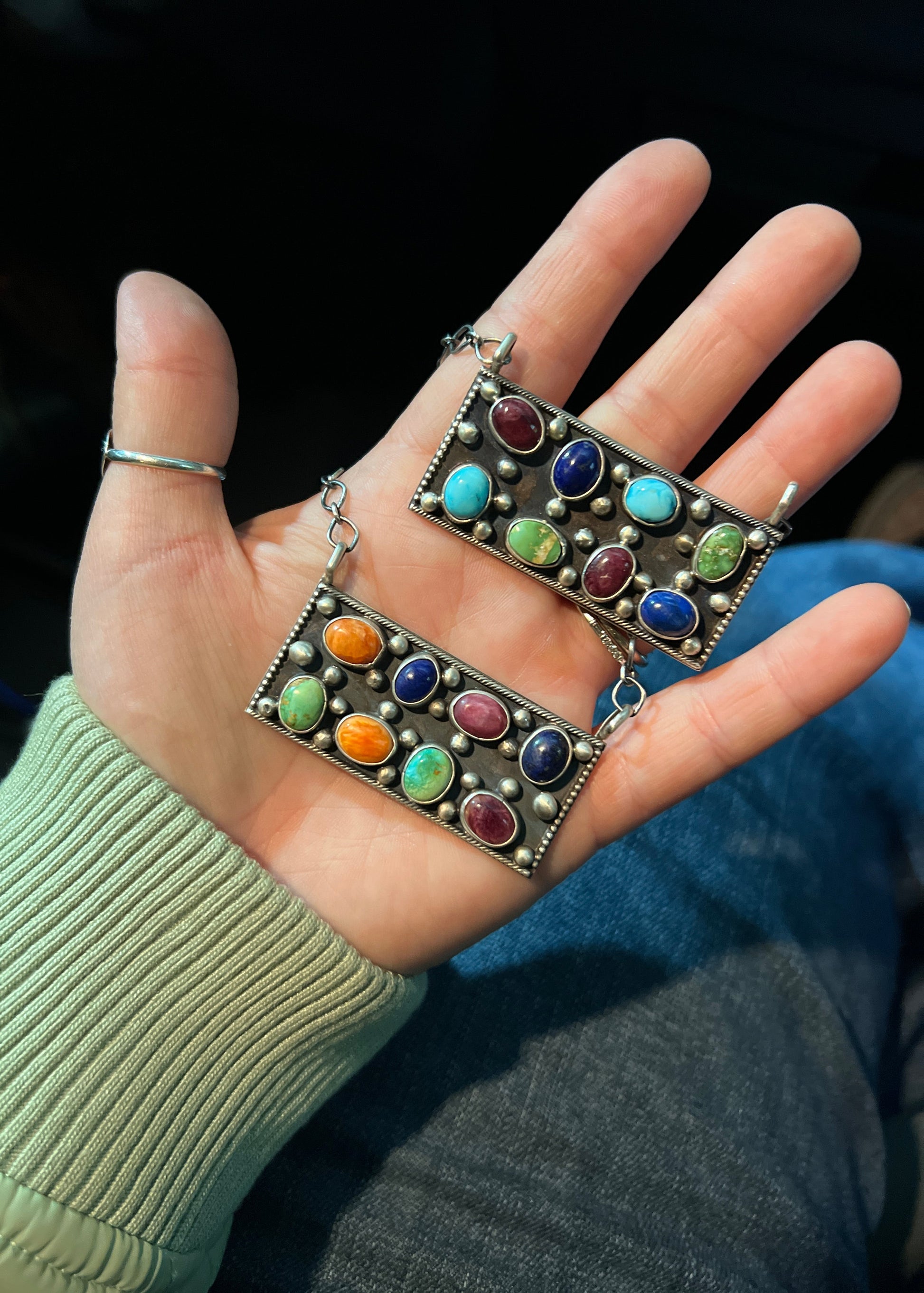 Multi Stone Bar Necklace