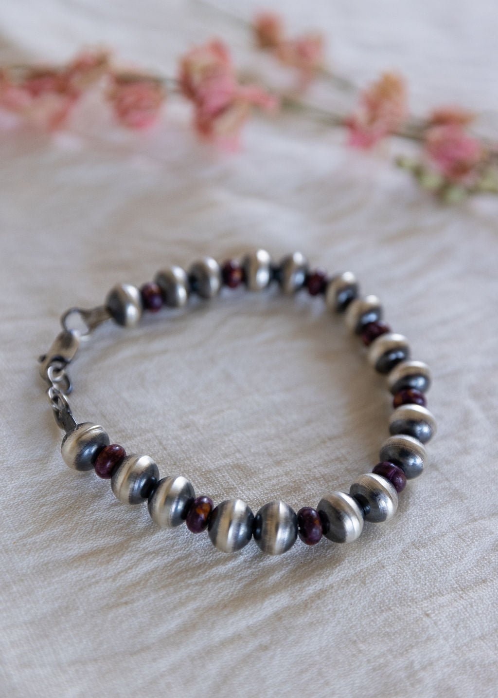 Purple Spiny Handmade Pearl Bracelet