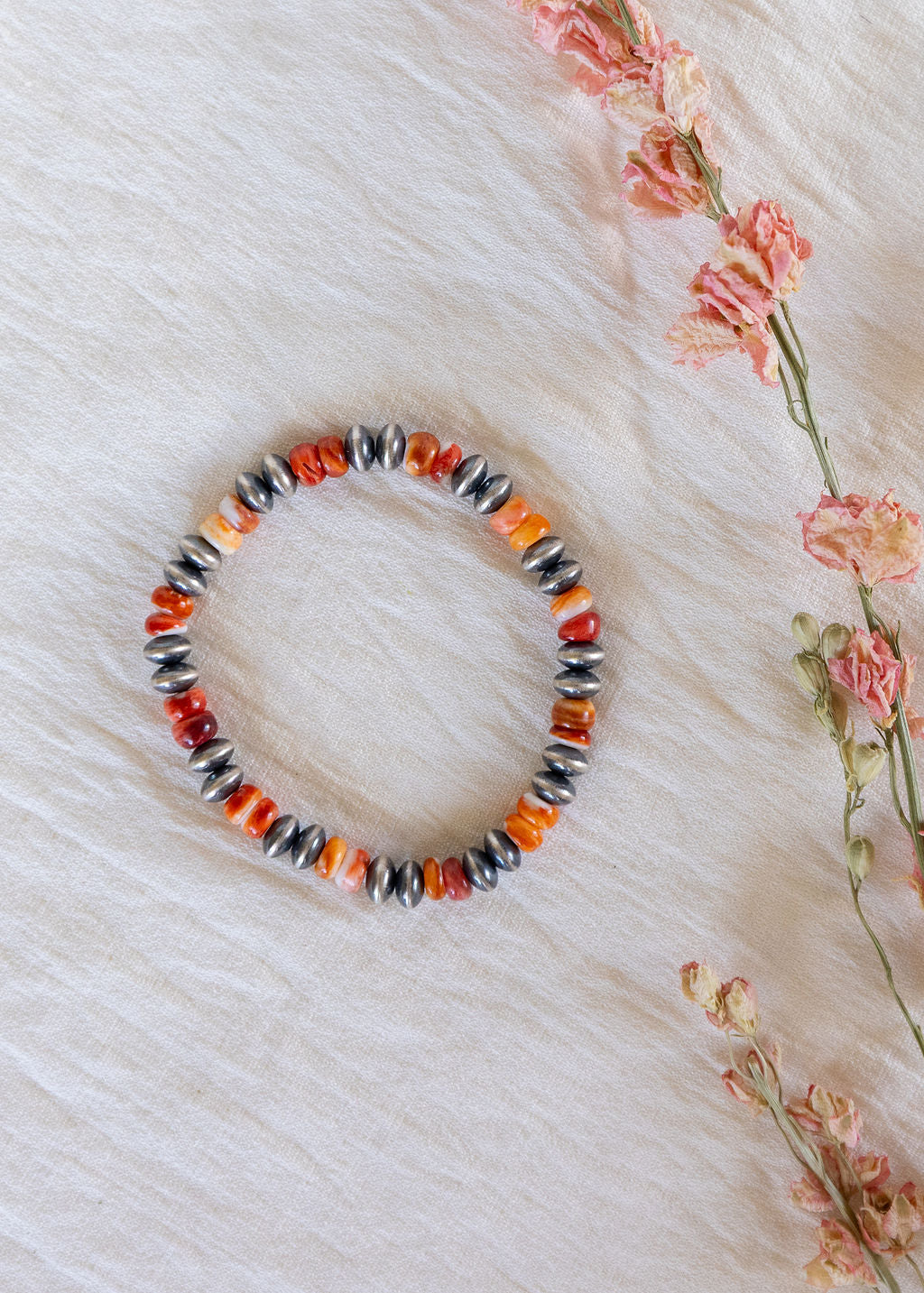 Orange Spiny Pearl Bracelet