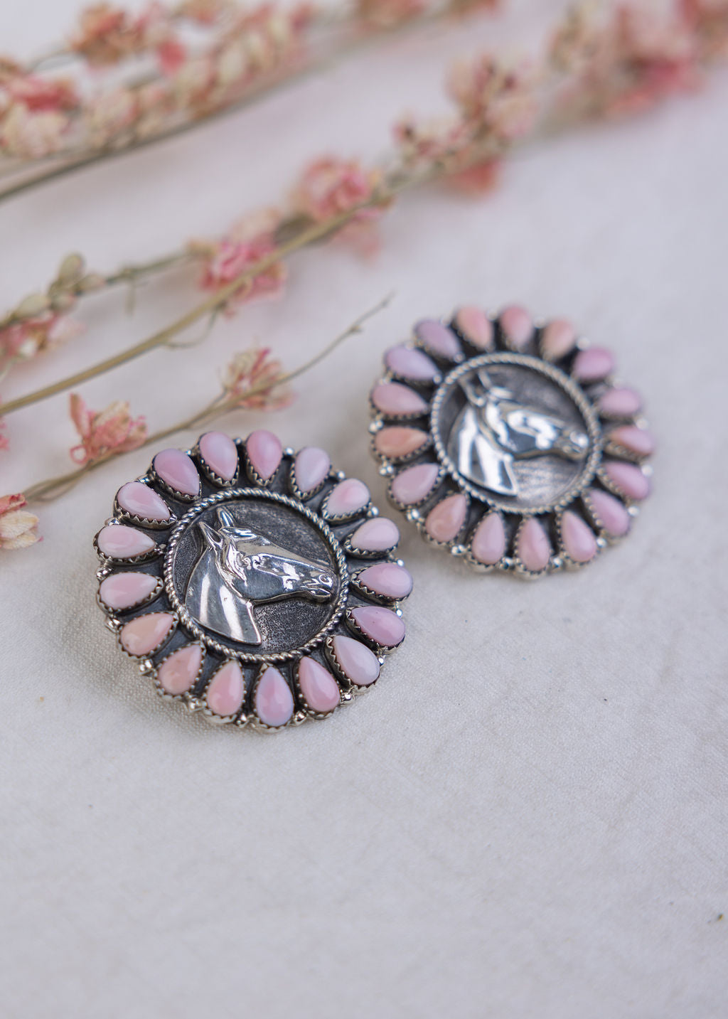 Pink Horse Head Earrings
