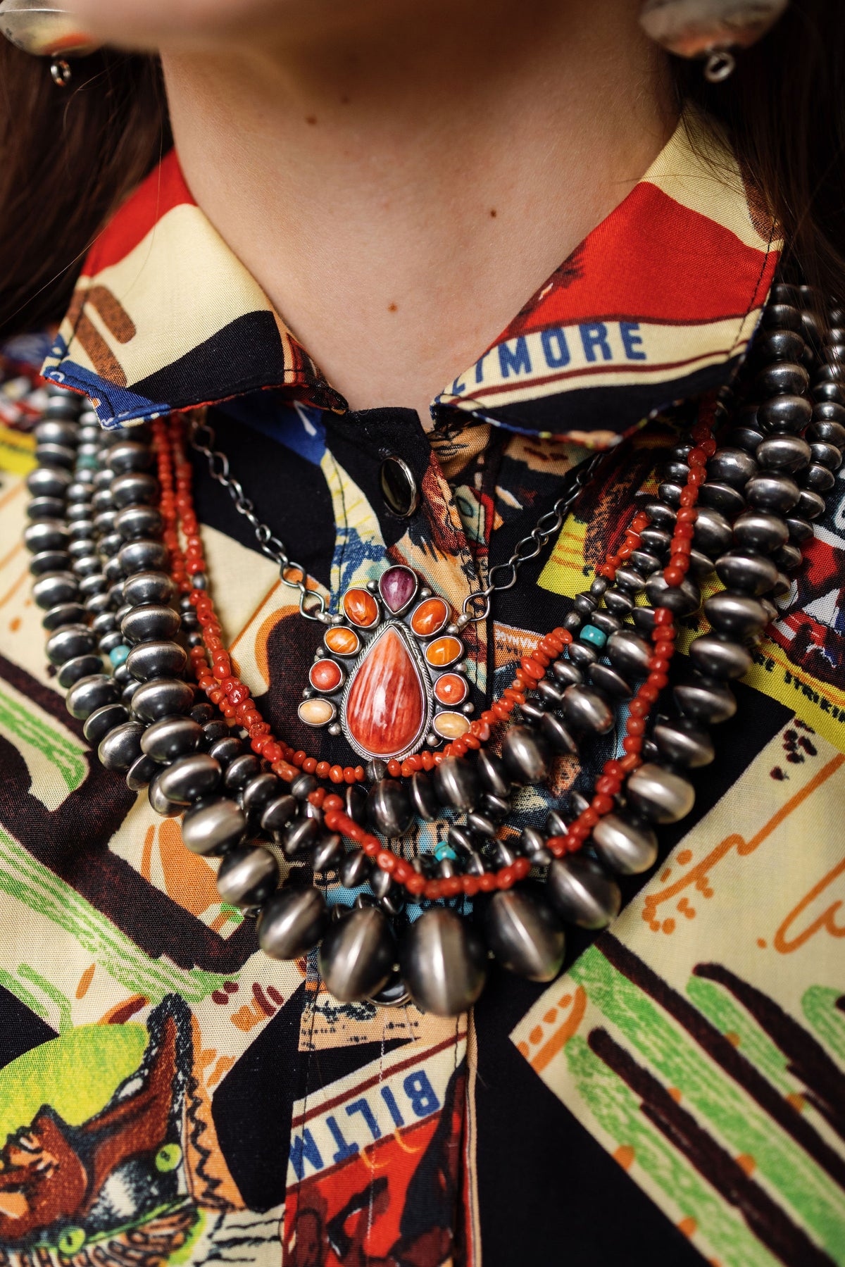 Thelma Beaded Necklaces Coral