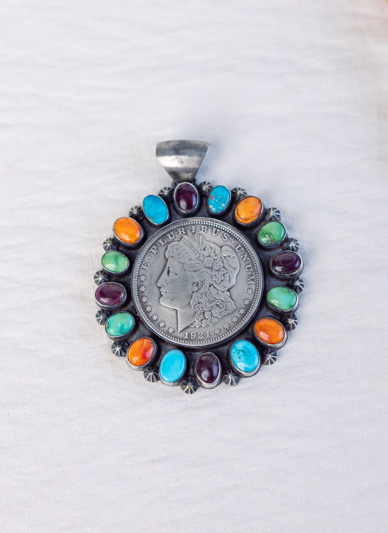 Colorful Coin Pendant