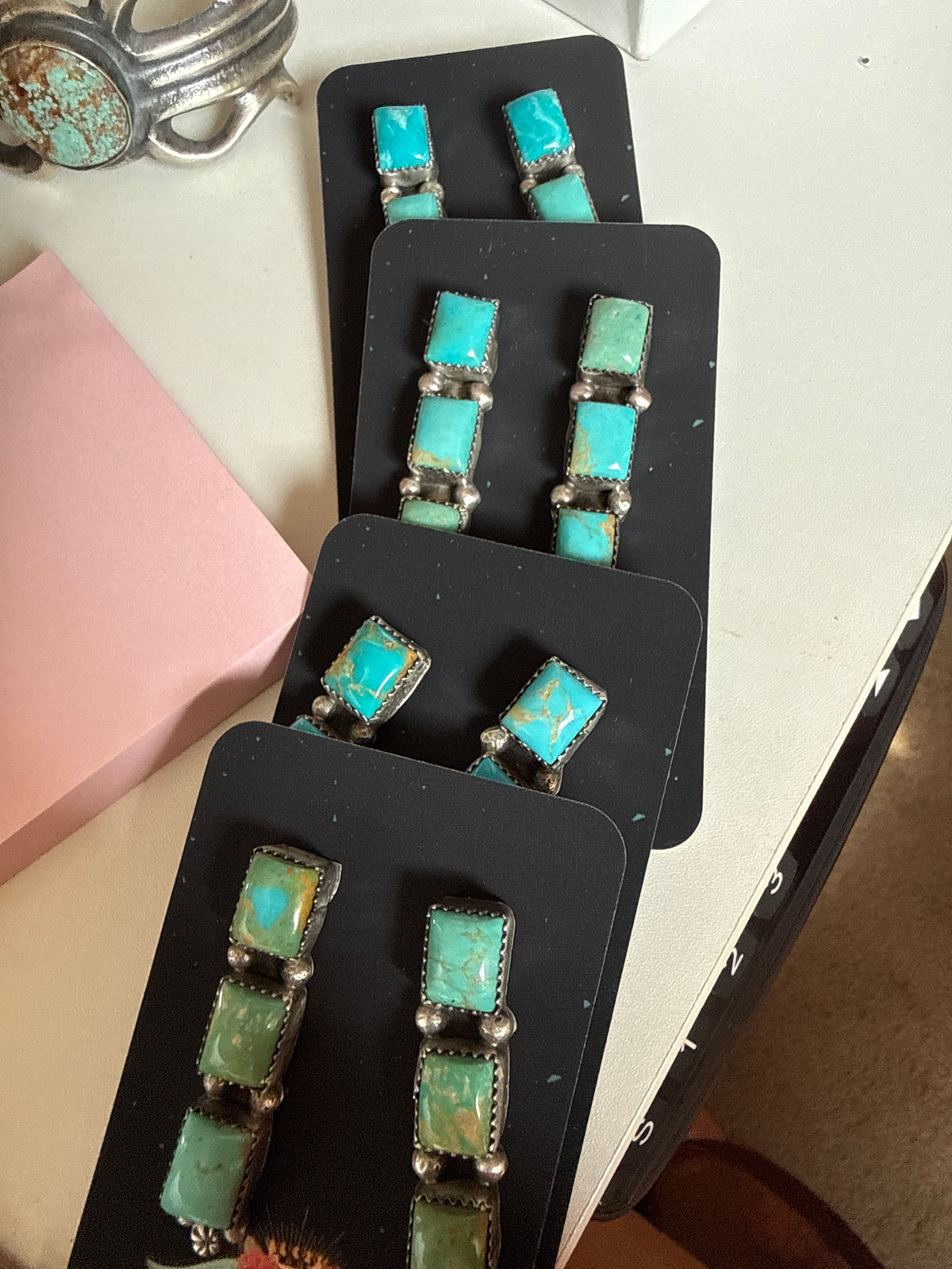 Three Square Earrings