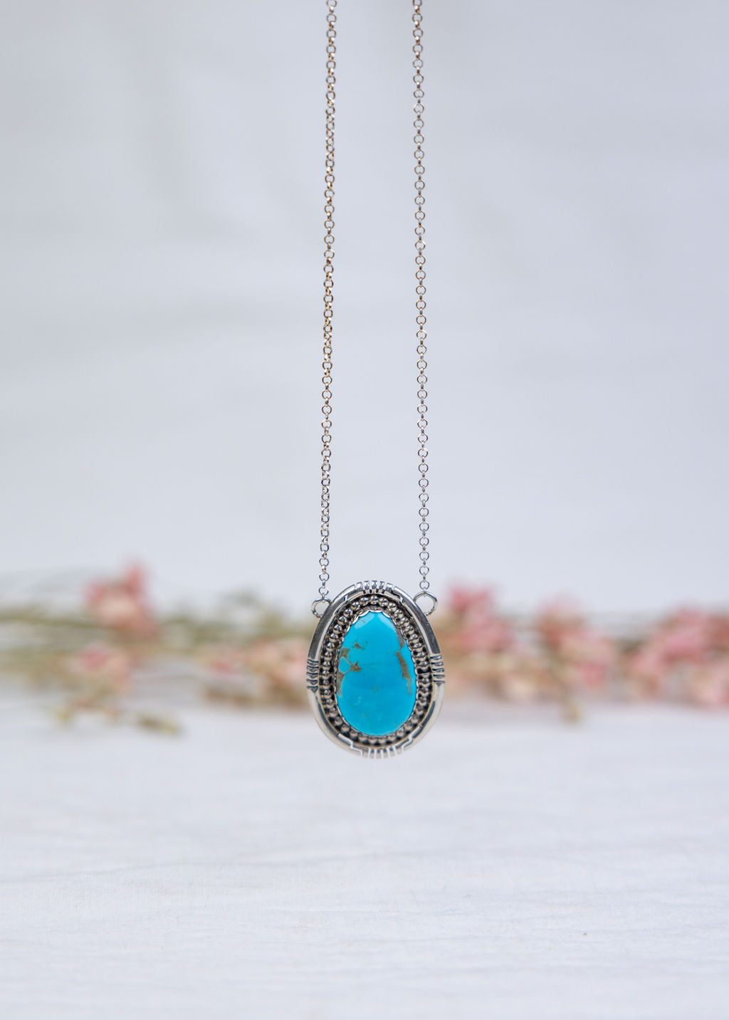 Turquoise Oval Bar Necklace