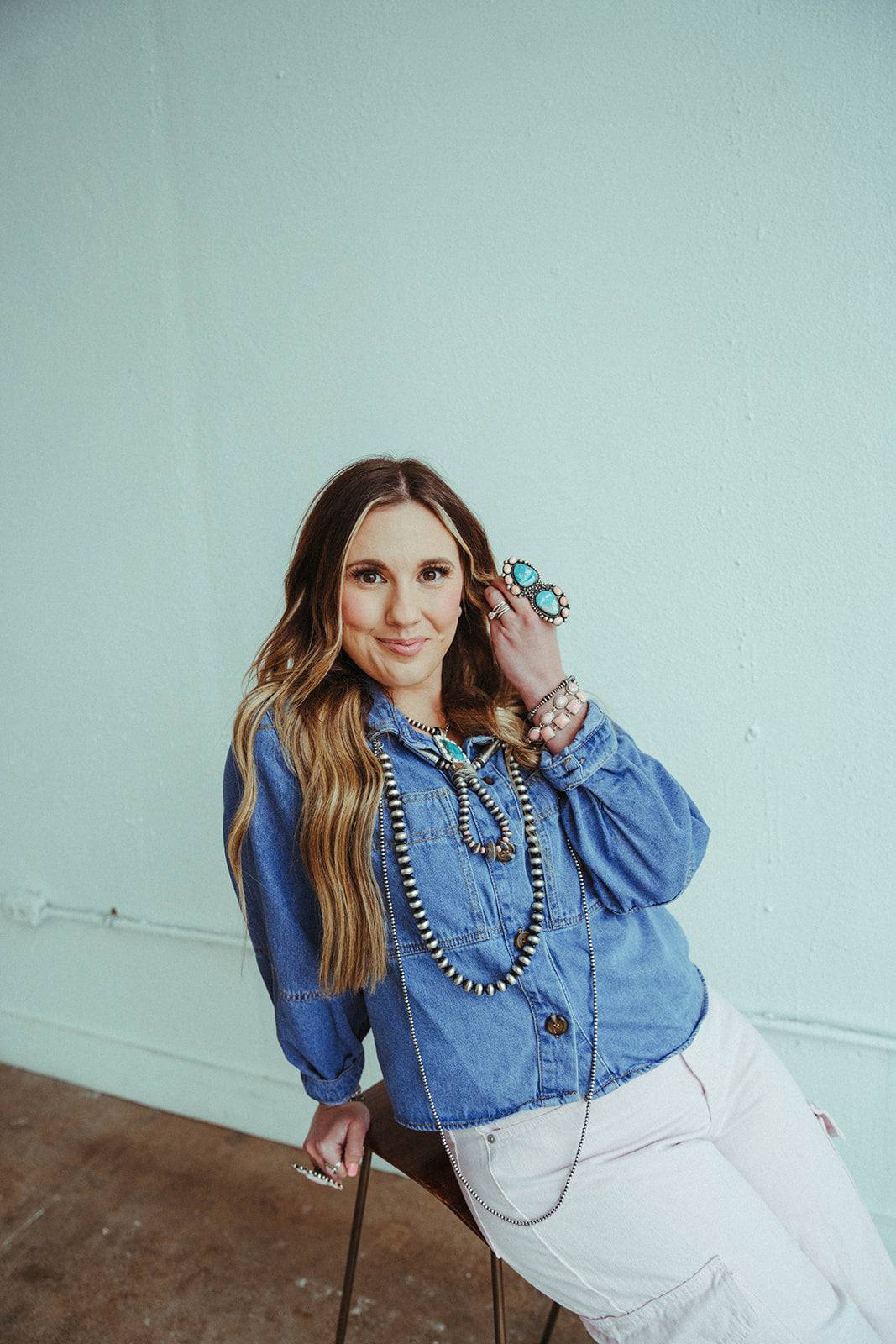 Square Pink Conch Bracelet