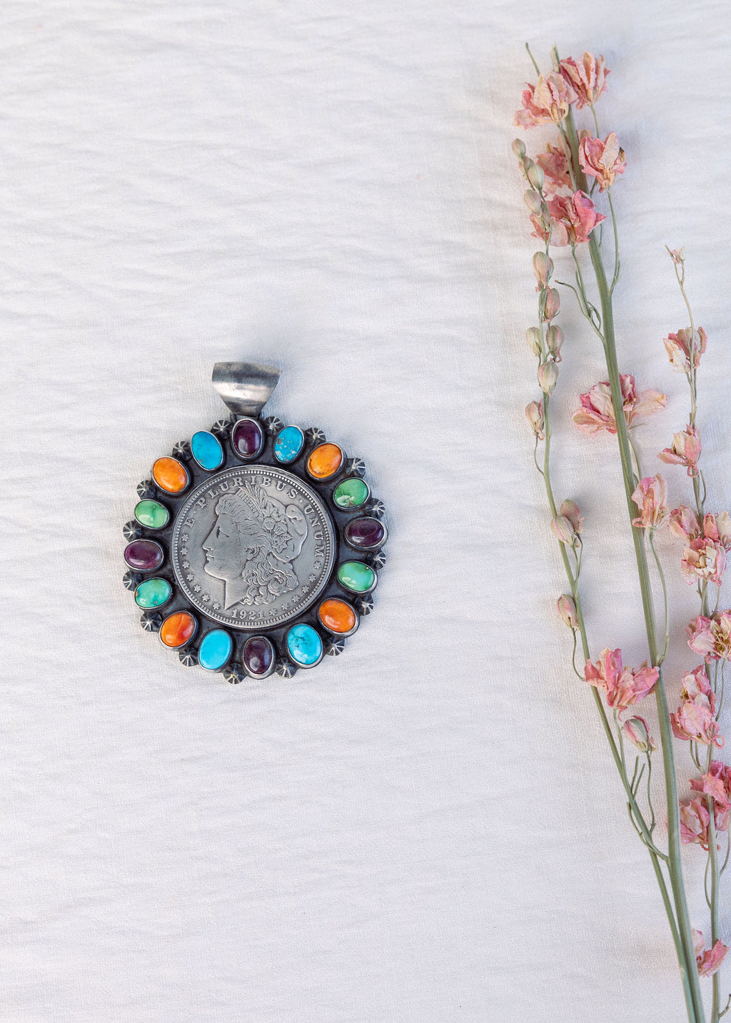 Colorful Coin Pendant