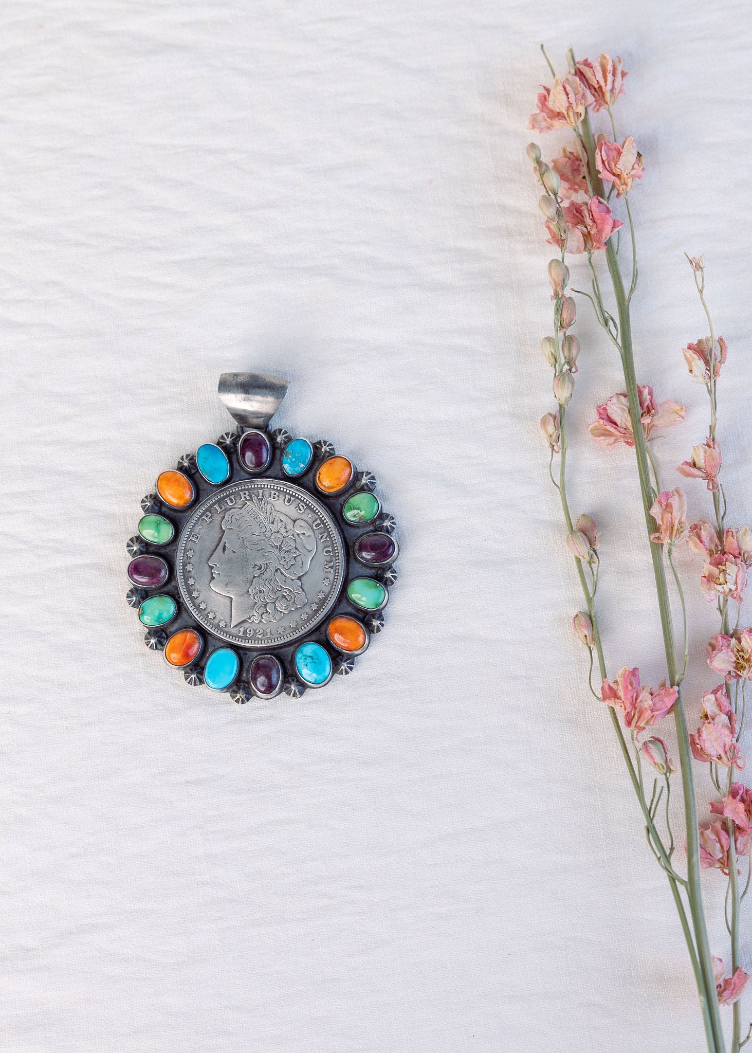 Colorful Coin Pendant