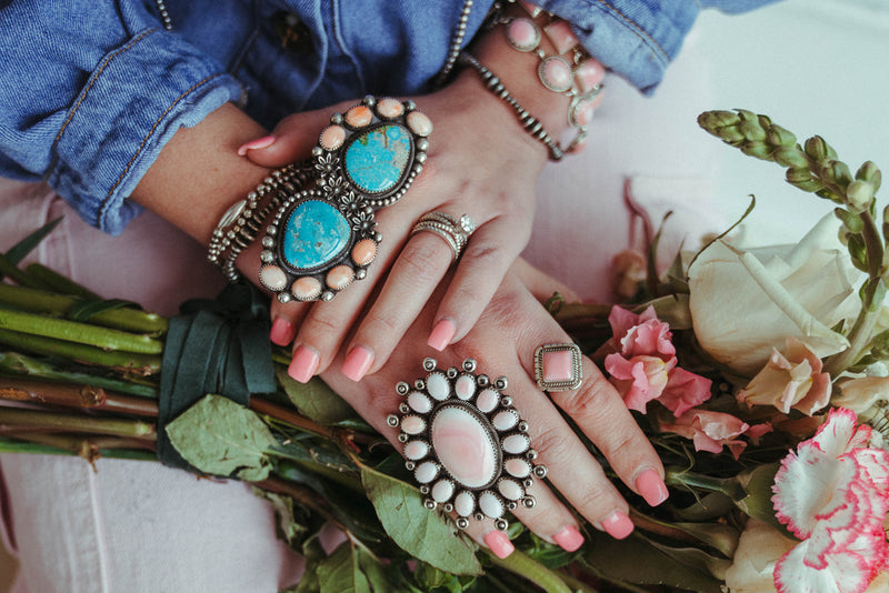 Oval Pink Conch Bracelet