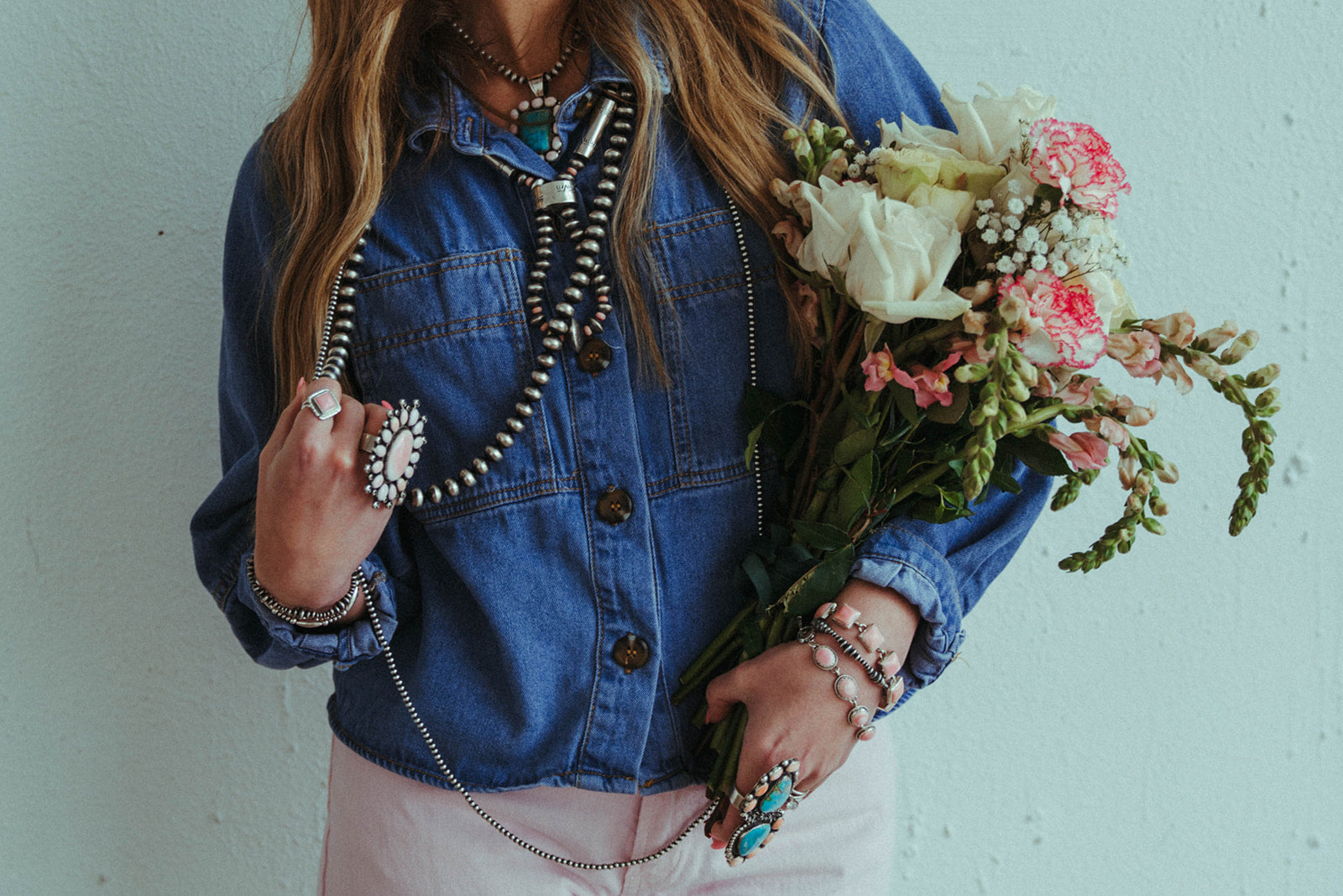 Square Pink Conch Bracelet