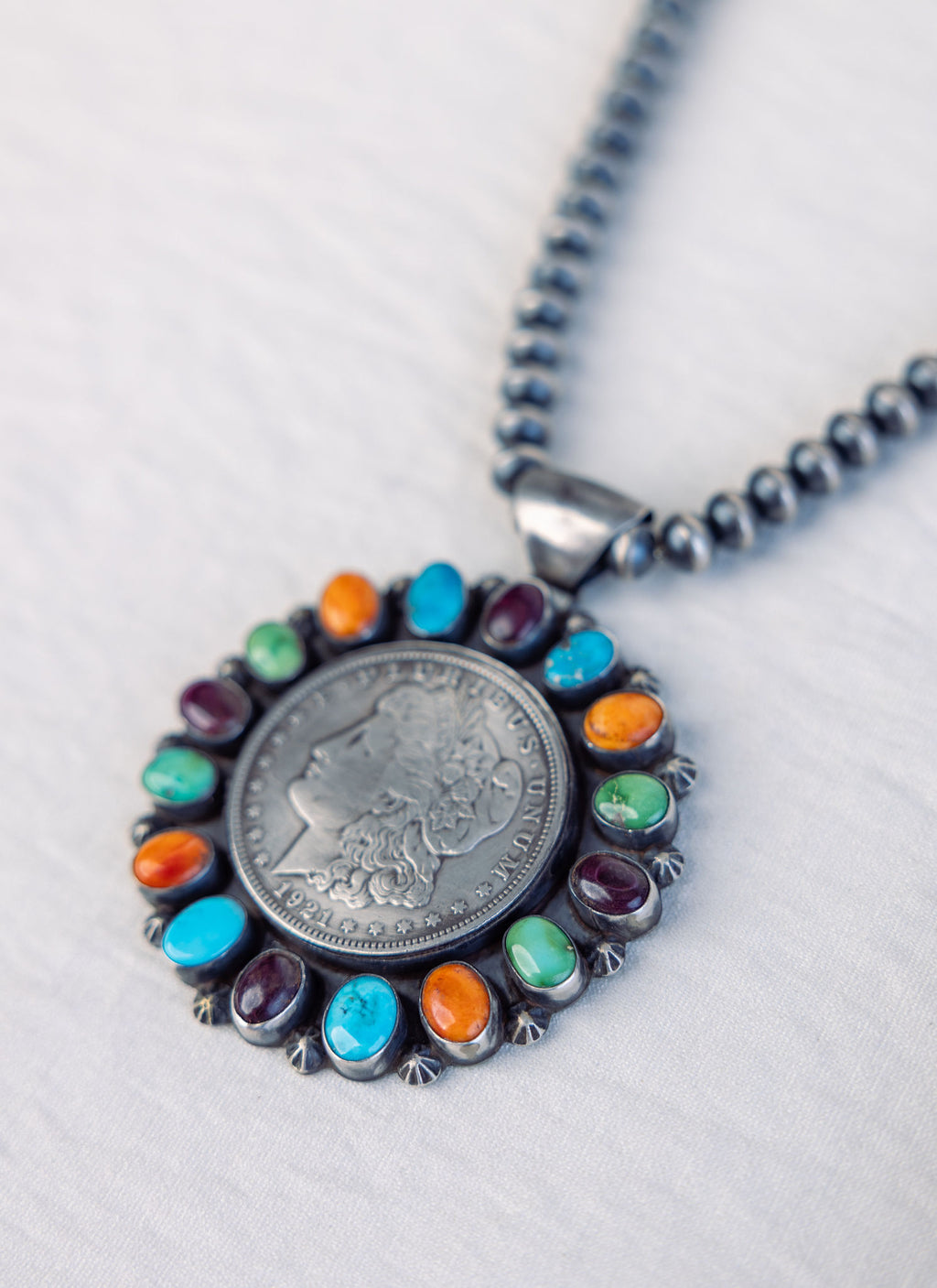 Colorful Coin Pendant