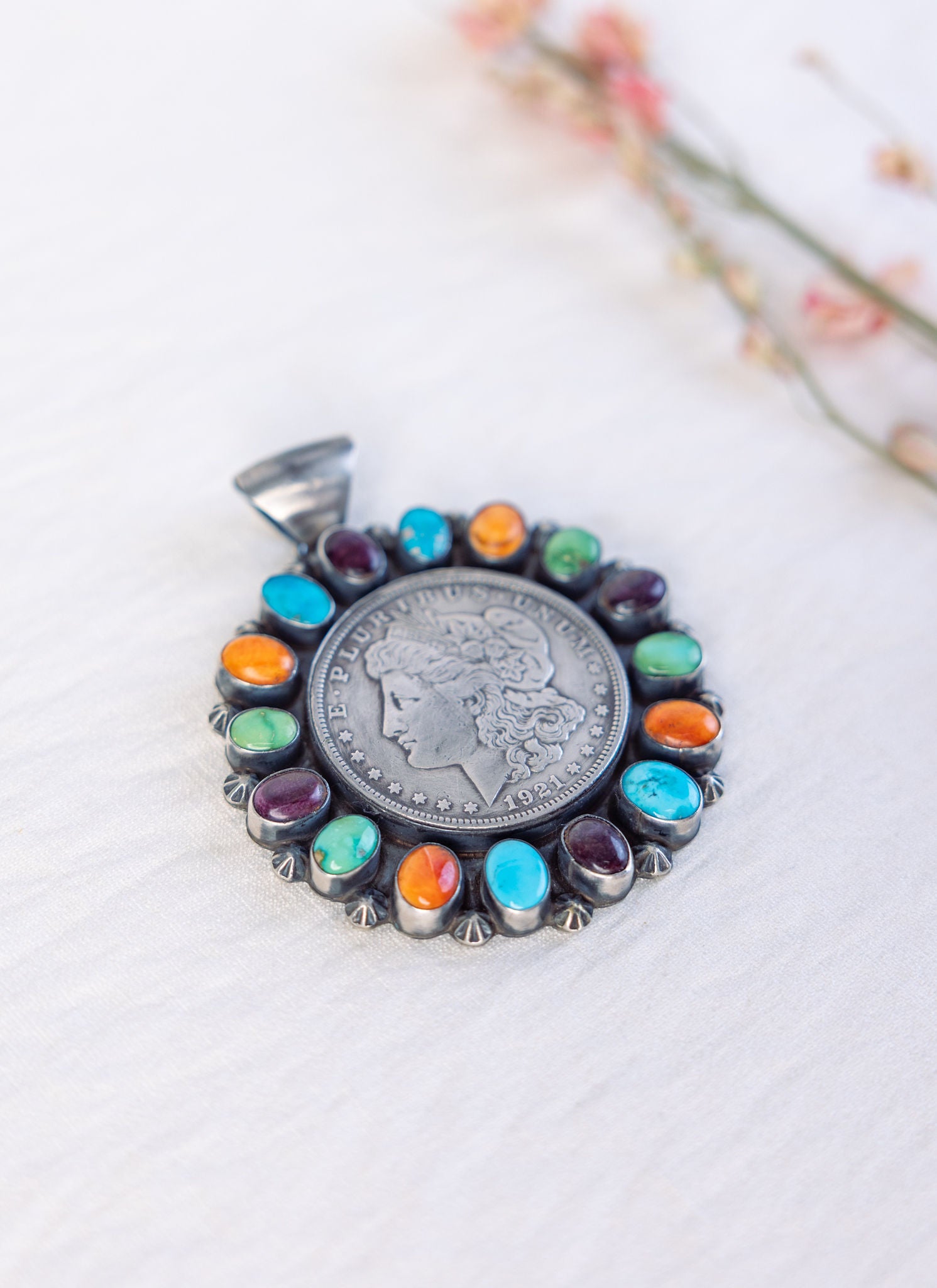 Colorful Coin Pendant