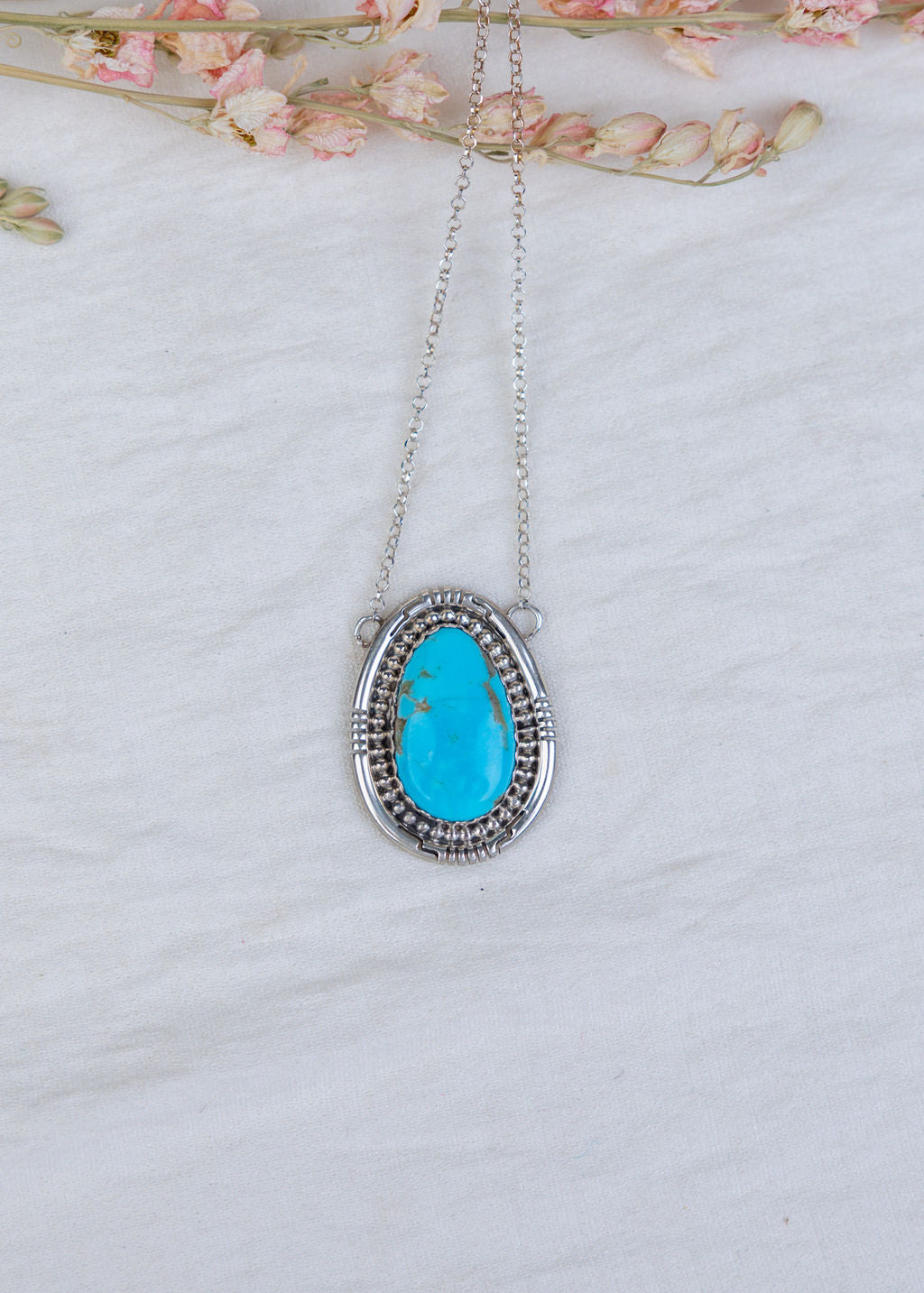 Turquoise Oval Bar Necklace