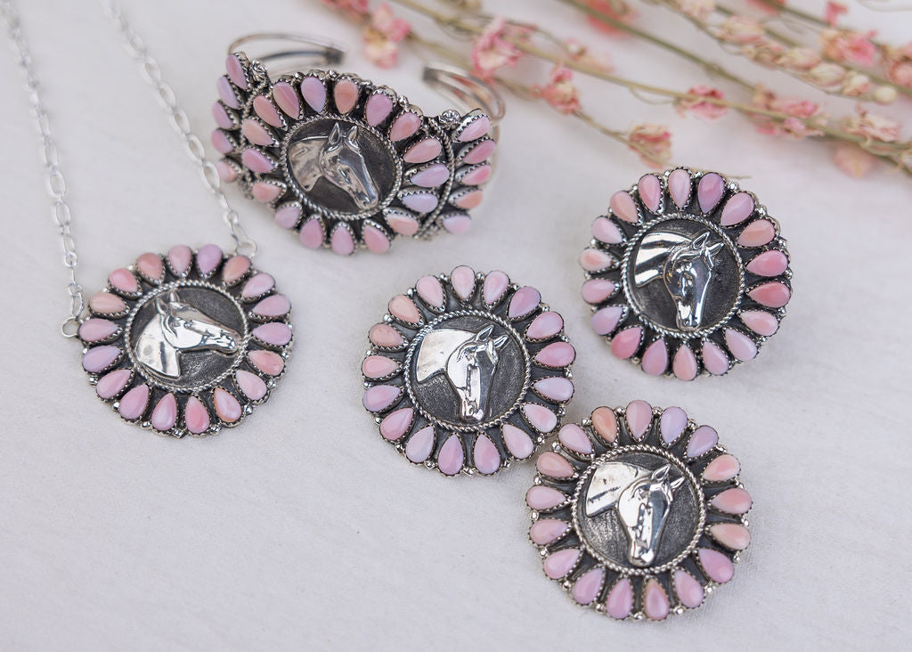 Pink Horse Head Earrings