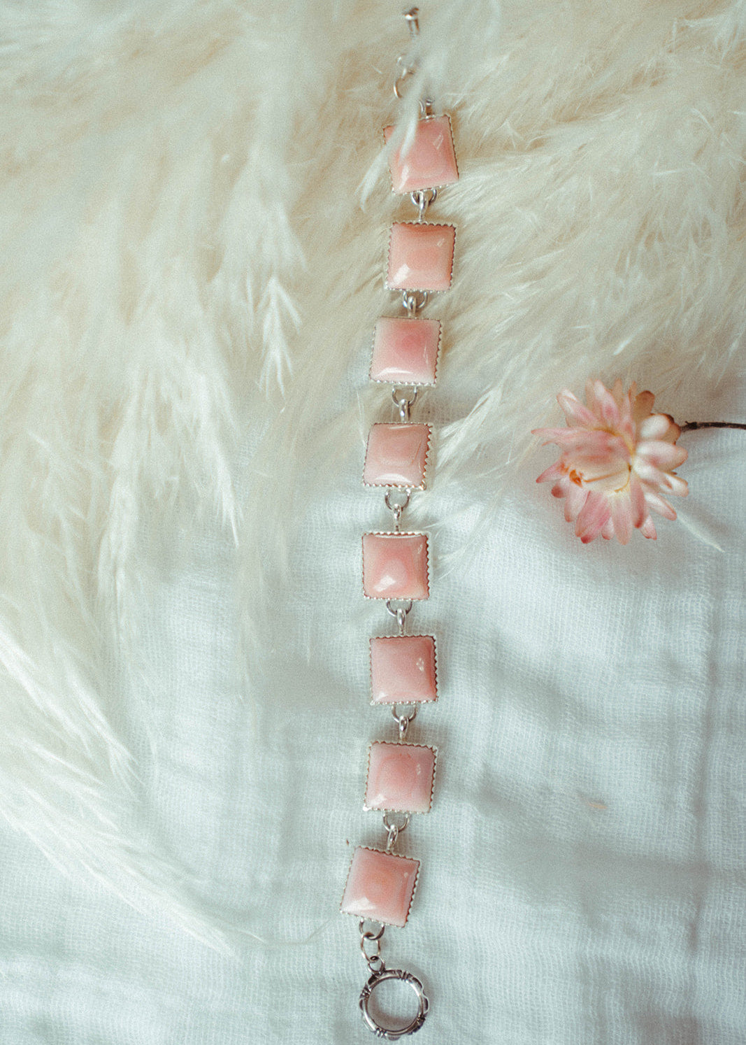 Square Pink Conch Bracelet