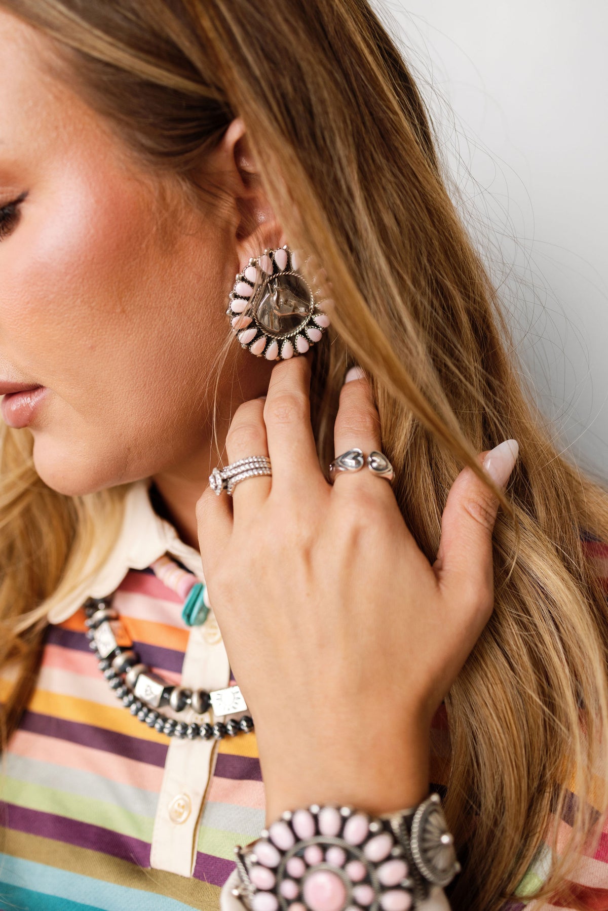Pink Horse Head Earrings