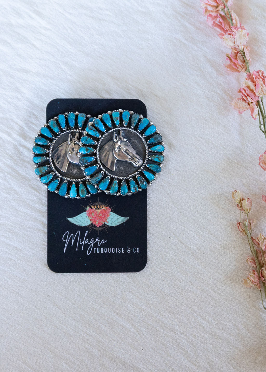 Blue Horse Head Earrings
