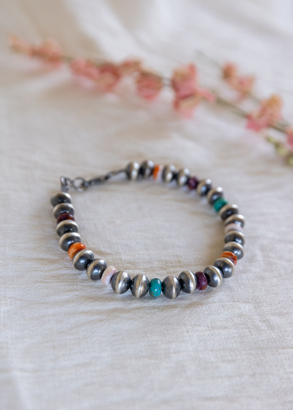 Multi Stone Handmade Pearl Bracelet