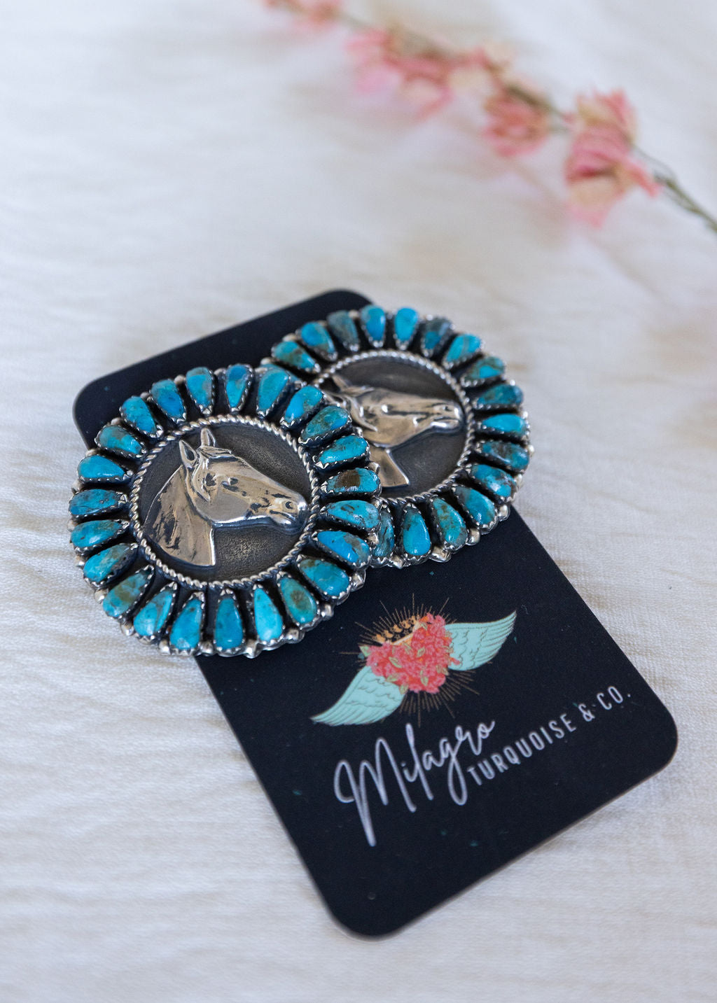 Blue Horse Head Earrings