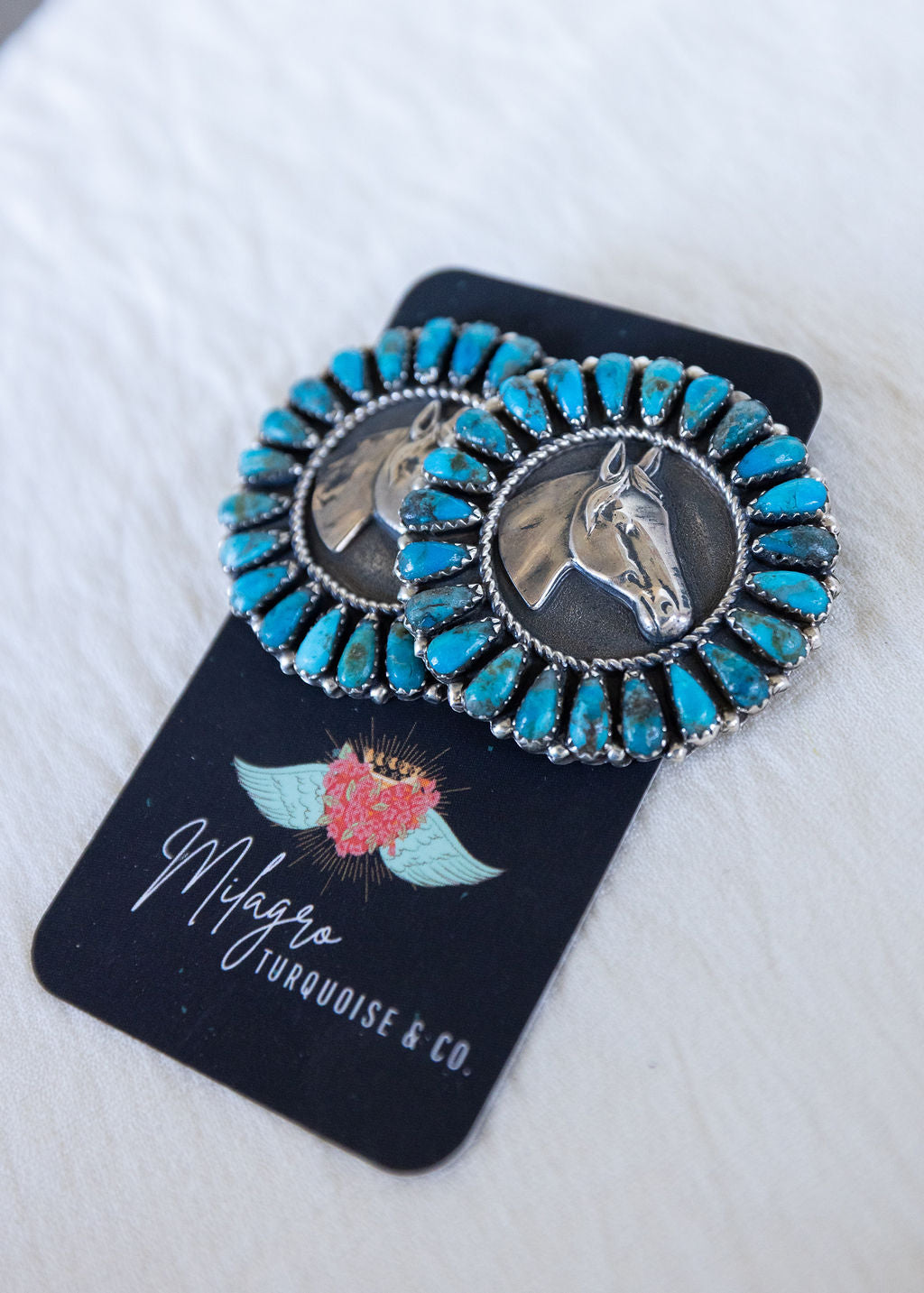 Blue Horse Head Earrings